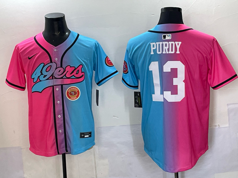 Men San Francisco 49ers #13 Purdy Blue pink Nike Limited NFL 2025 Jersey 0013->san francisco 49ers->NFL Jersey